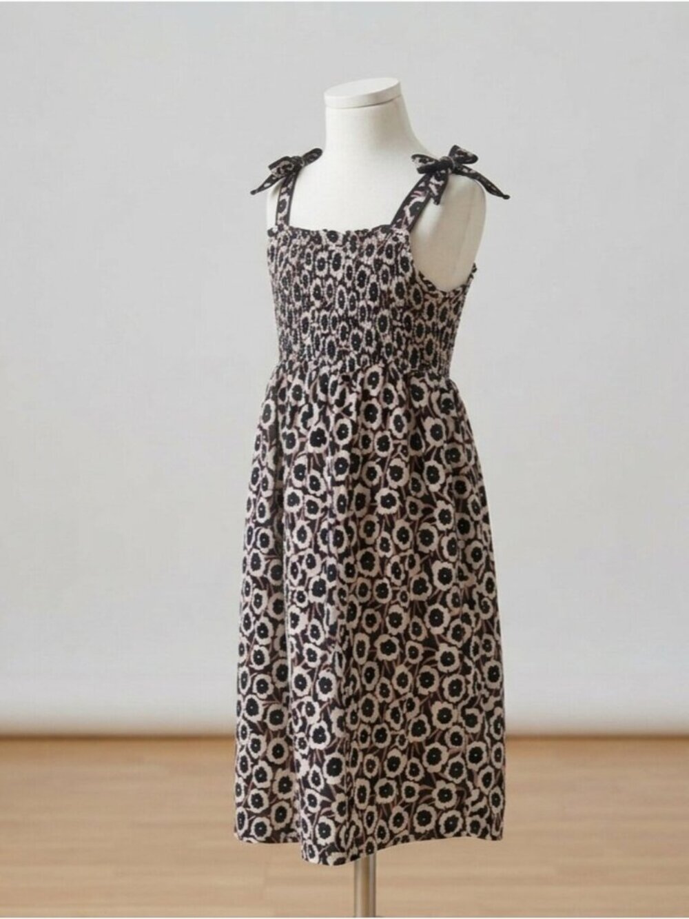 Diane Von Furstenberg Sundress Rayon Smocked Fall Tropical Animal Print XS 4/5